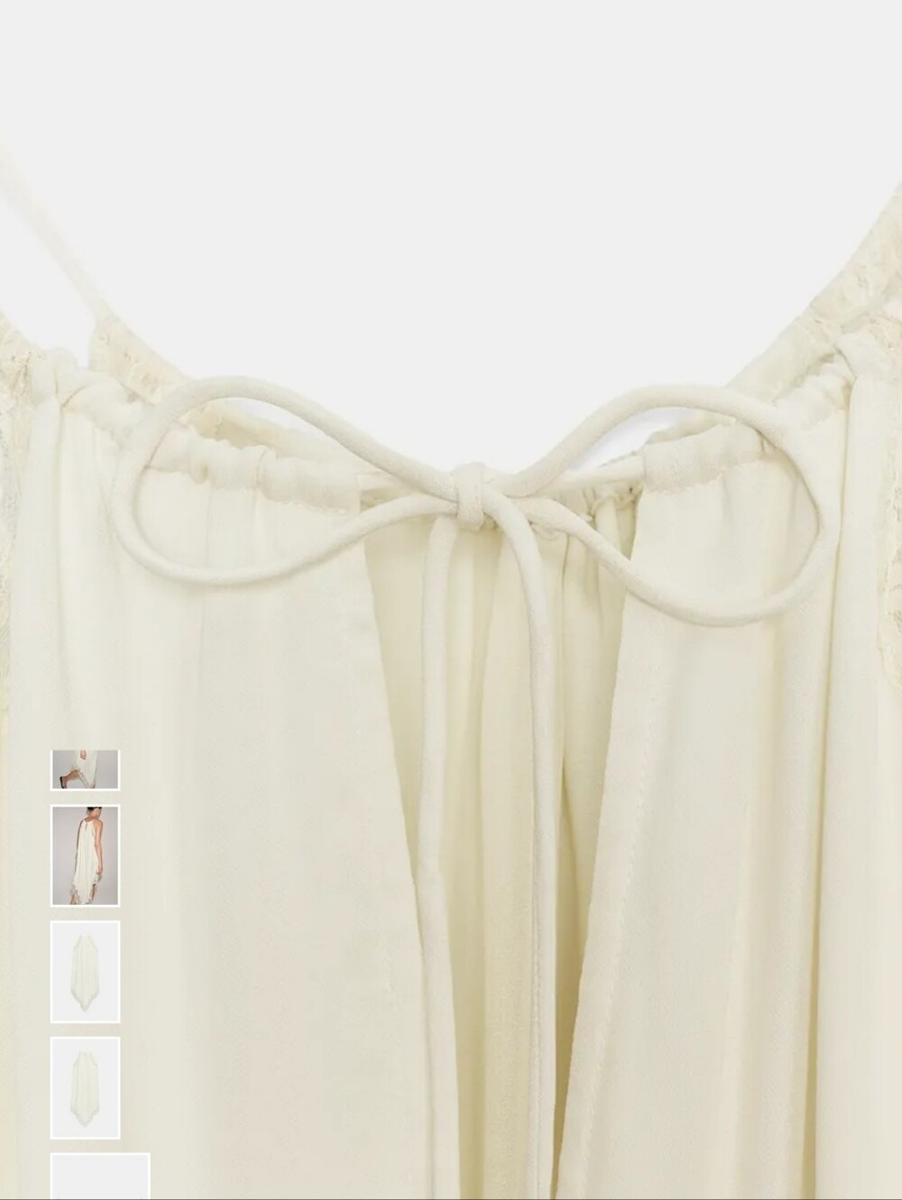 Zara Cream Asymmetrical Lace-Trim Midi Dress - Picture 11 of 13